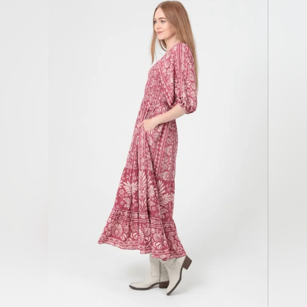 Angie Mauve Floral Maxi Dress - Picture 3 of 4
